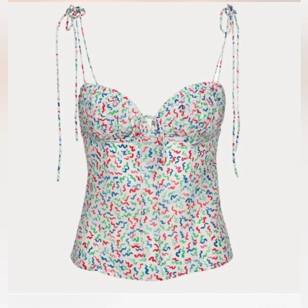 Realisation Par THE ANA Camisole in White Squiggle, size XS - Picture 8 of 15